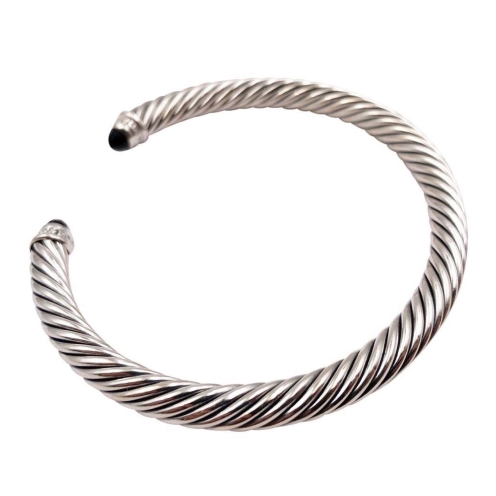 DAVID YURMAN • Black Onyx Diamond Cuff Bracelet - Picture 6 of 8